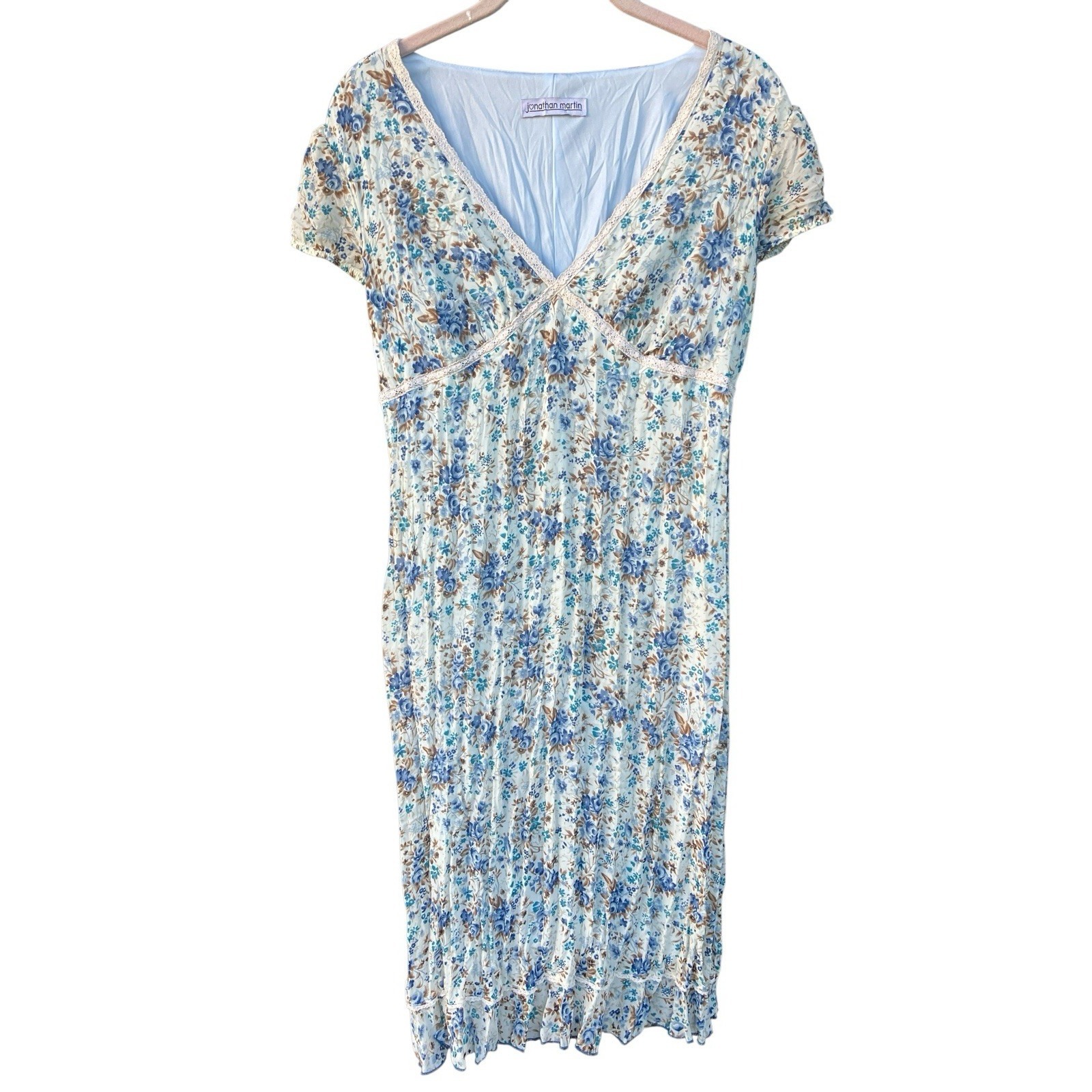 Vtg 90s Dress Size S Ditsy Floral Unicorn Jonathan Martin Grunge Babydoll Fairy